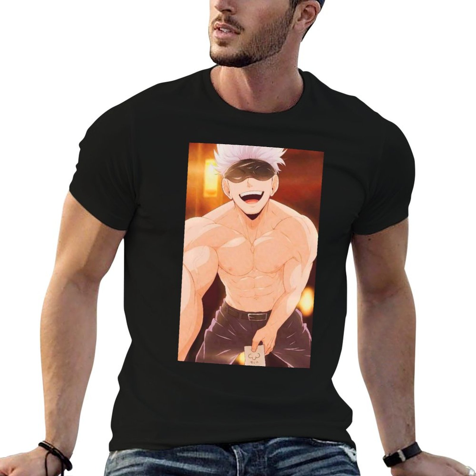 Anime Merchandise T-Shirts - Gojo Satoru 상품 티셔츠 남성용 티셔츠