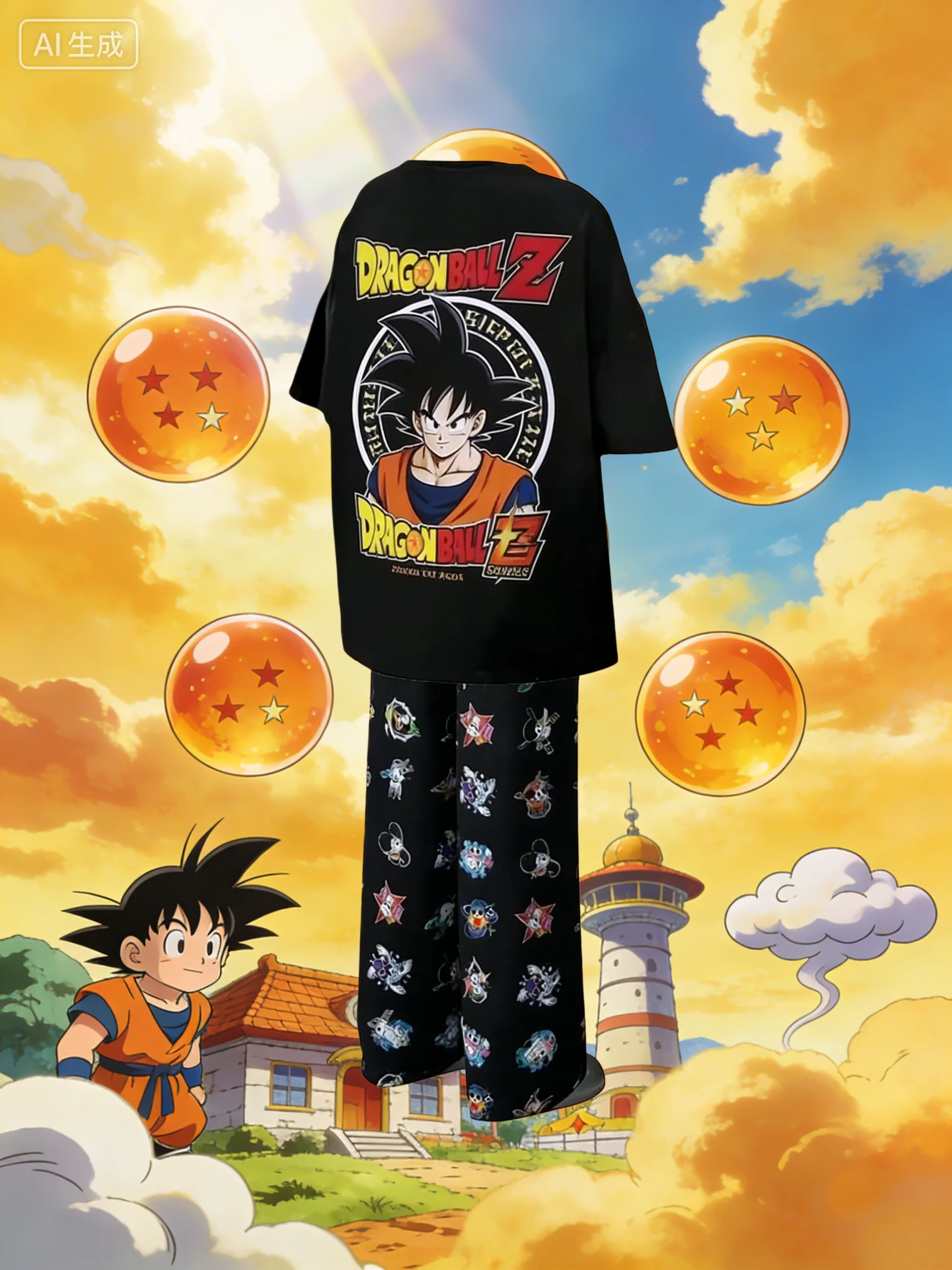 Anime Merchandise Men - 드래곤볼 Z 손오공 그래픽 파자마 세트