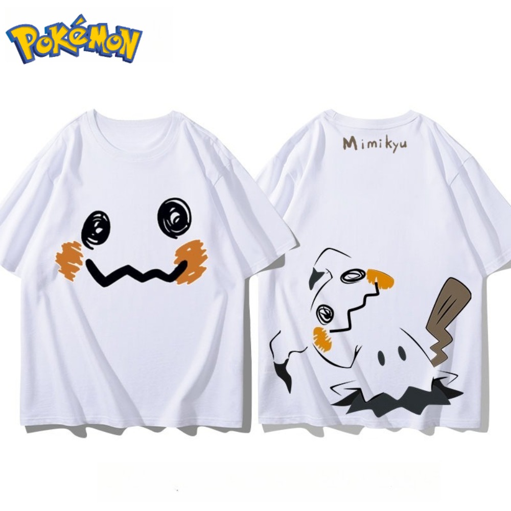 Anime Merchandise Shop - 포켓몬 미믹큐 앞면과 뒷면 프린트 티셔츠