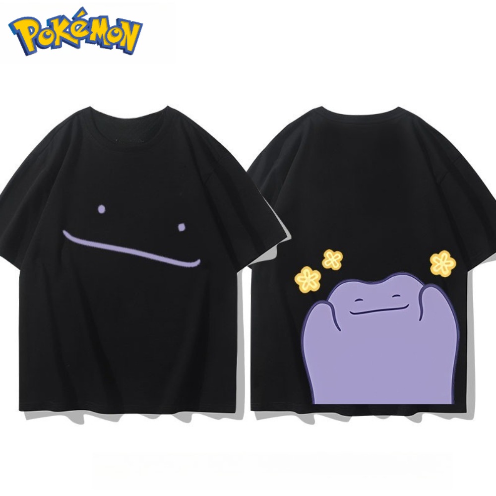 Anime Merchandise Shop - 포켓몬 디토 앞면과 뒷면 프린트 티셔츠
