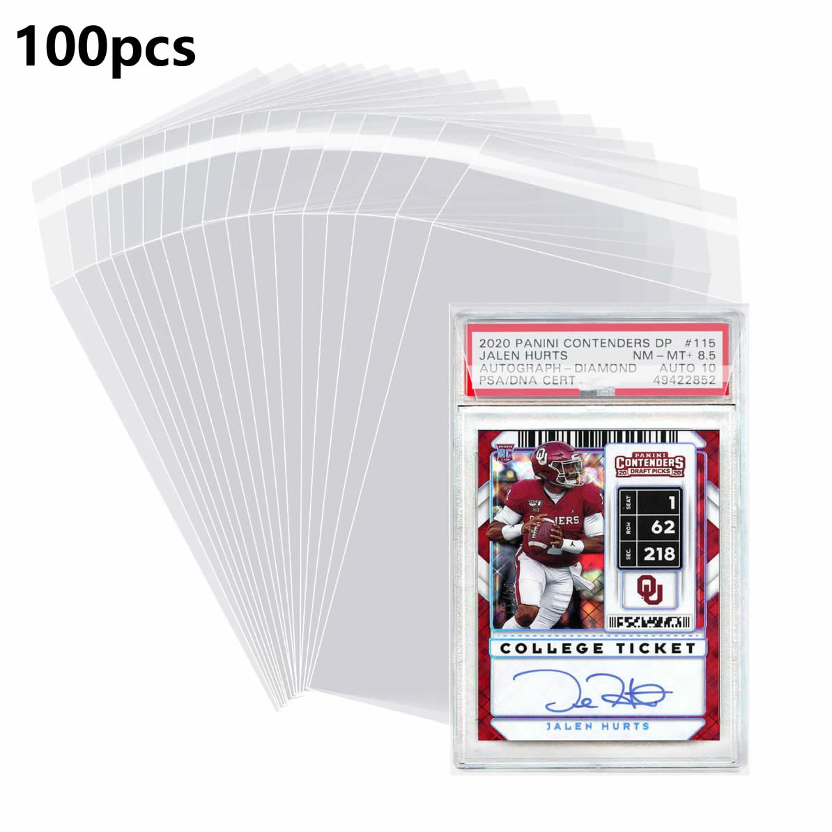 Collector Card Sleeve - 100개 슬리브, 등급이 매겨진 카드용, 초강력
