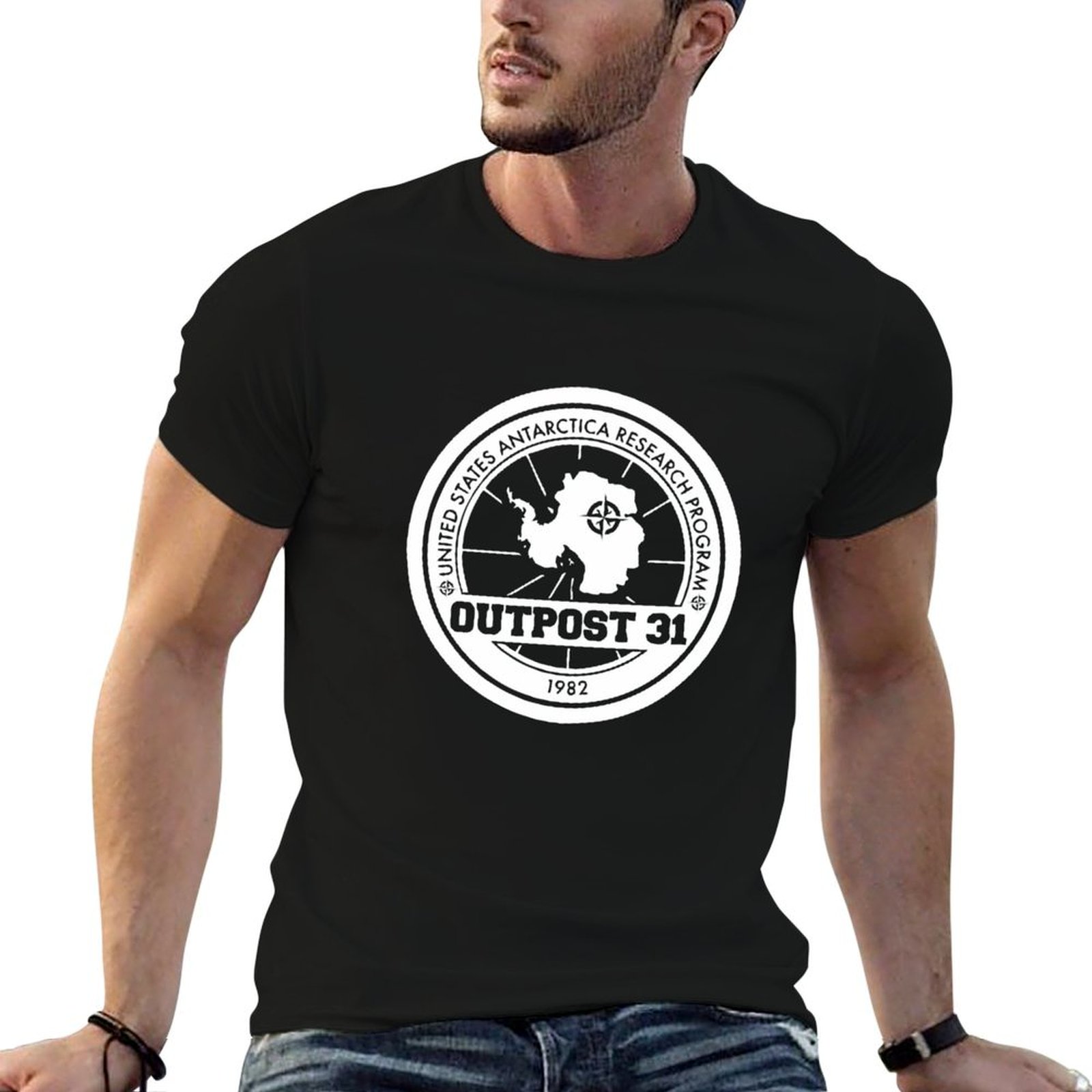 Anime Merchandise T-Shirts - Outpost 31 로고 상품 티셔츠 남성용
