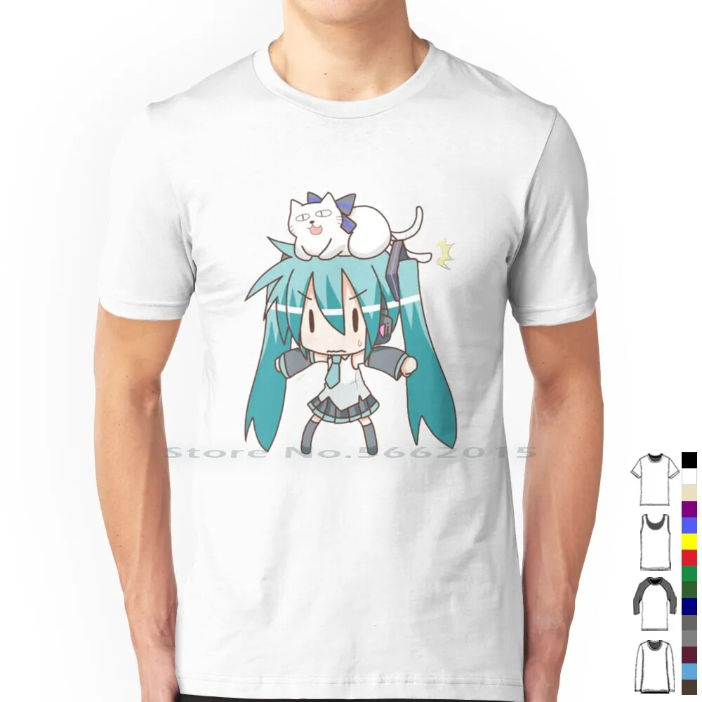Anime Merchandise Men - 미쿠 100% 코튼 티셔츠, 카와이 만화