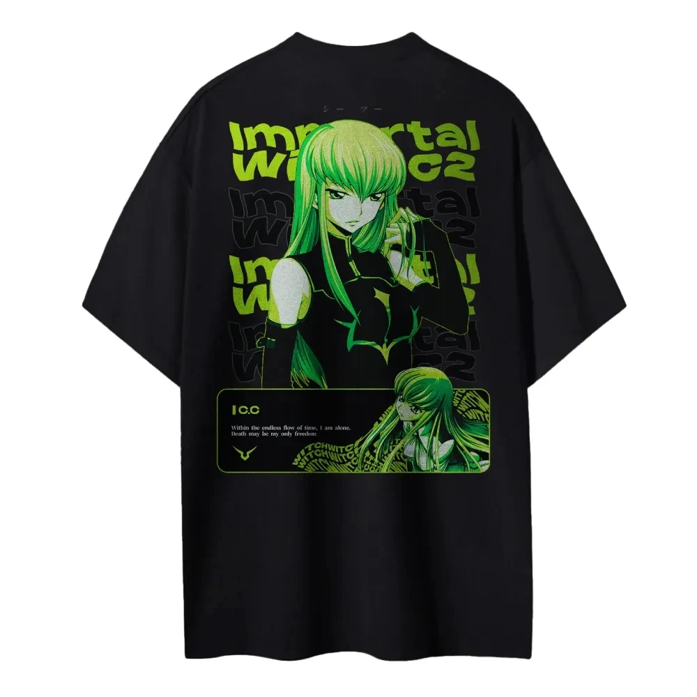 새로운 코드 기어스 티셔츠 C.C. 캐릭터 그린 헤어  - Anime Merchandise Shop 리뷰 및 가격