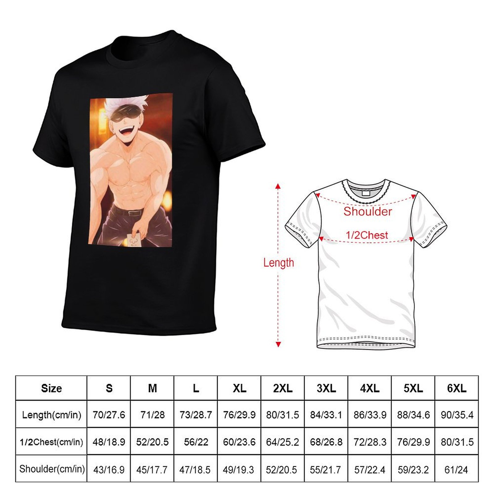 Gojo Satoru 상품 티셔츠 남성용 티셔츠 그래픽 - Anime Merchandise T-Shirts 리뷰 및 가격