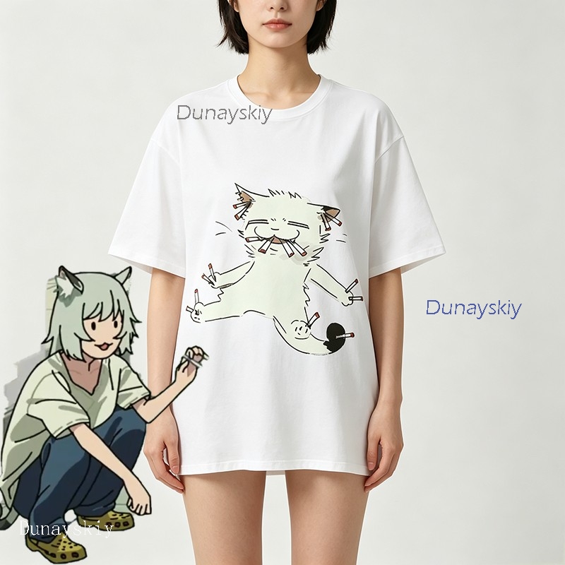 YesOk Chainsmoker Cat Yaniko S - Anime Merchandise T-Shirts 리뷰 및 가격