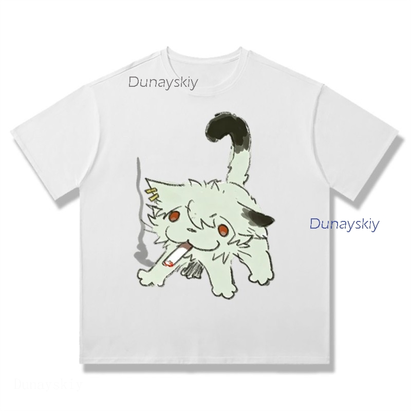 YesOk Chainsmoker Cat Yaniko S - Anime Merchandise T-Shirts 리뷰 및 가격
