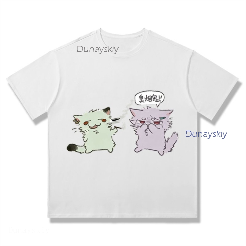 YesOk Chainsmoker Cat Yaniko S - Anime Merchandise T-Shirts 리뷰 및 가격