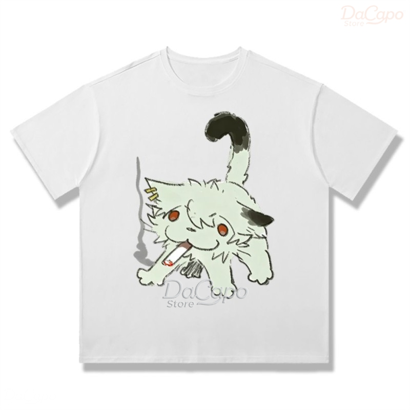 Chainsmoker Cat Yaniko Satou 귀 - Anime Merchandise T-Shirts 리뷰 및 가격
